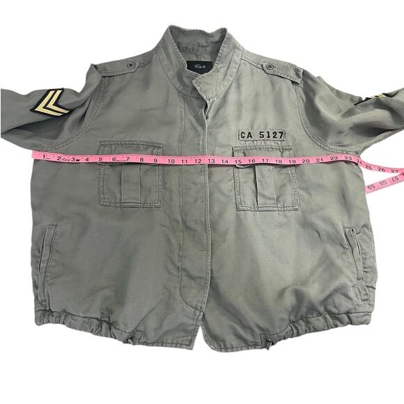 Rails Rowan Military Bomber Jacket Linen Tencel Green Women's Size Large Boho - Picture 8 of 12